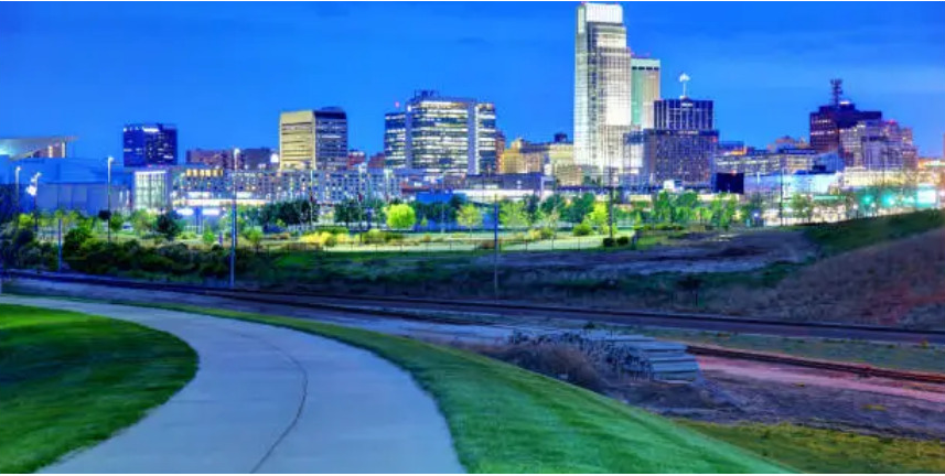 Scenic Bike Trail in Downtown Omaha